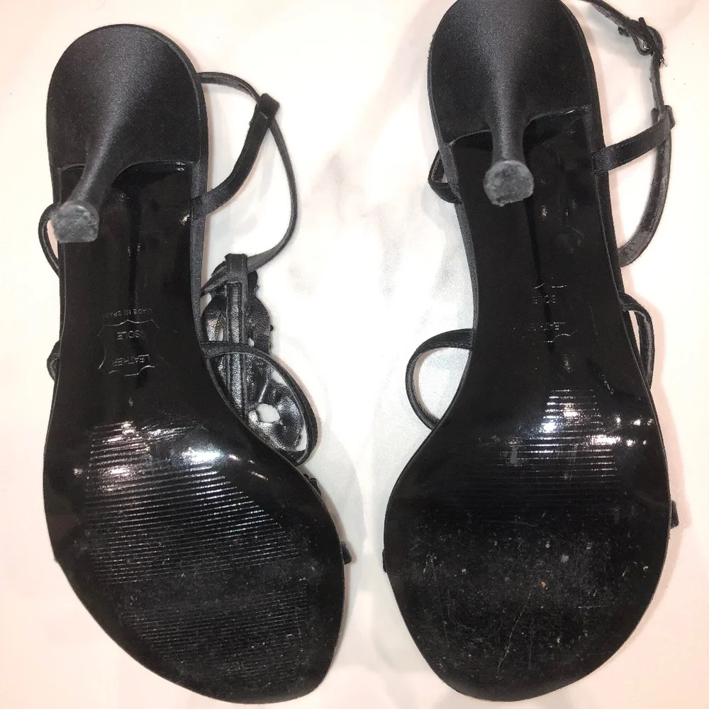 Stuart Weitzman Black Satin Caviar sandals - Picture 8 of 10
